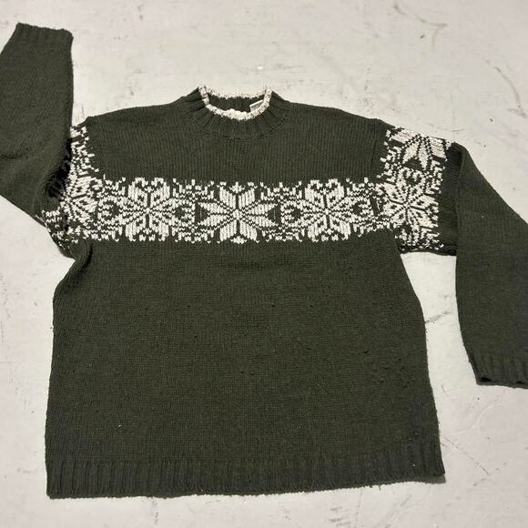 **G.H. Bass & Co Rare Chunky Knit Light Pullover Sweater with Snowflake Design - Picture 1 of 4